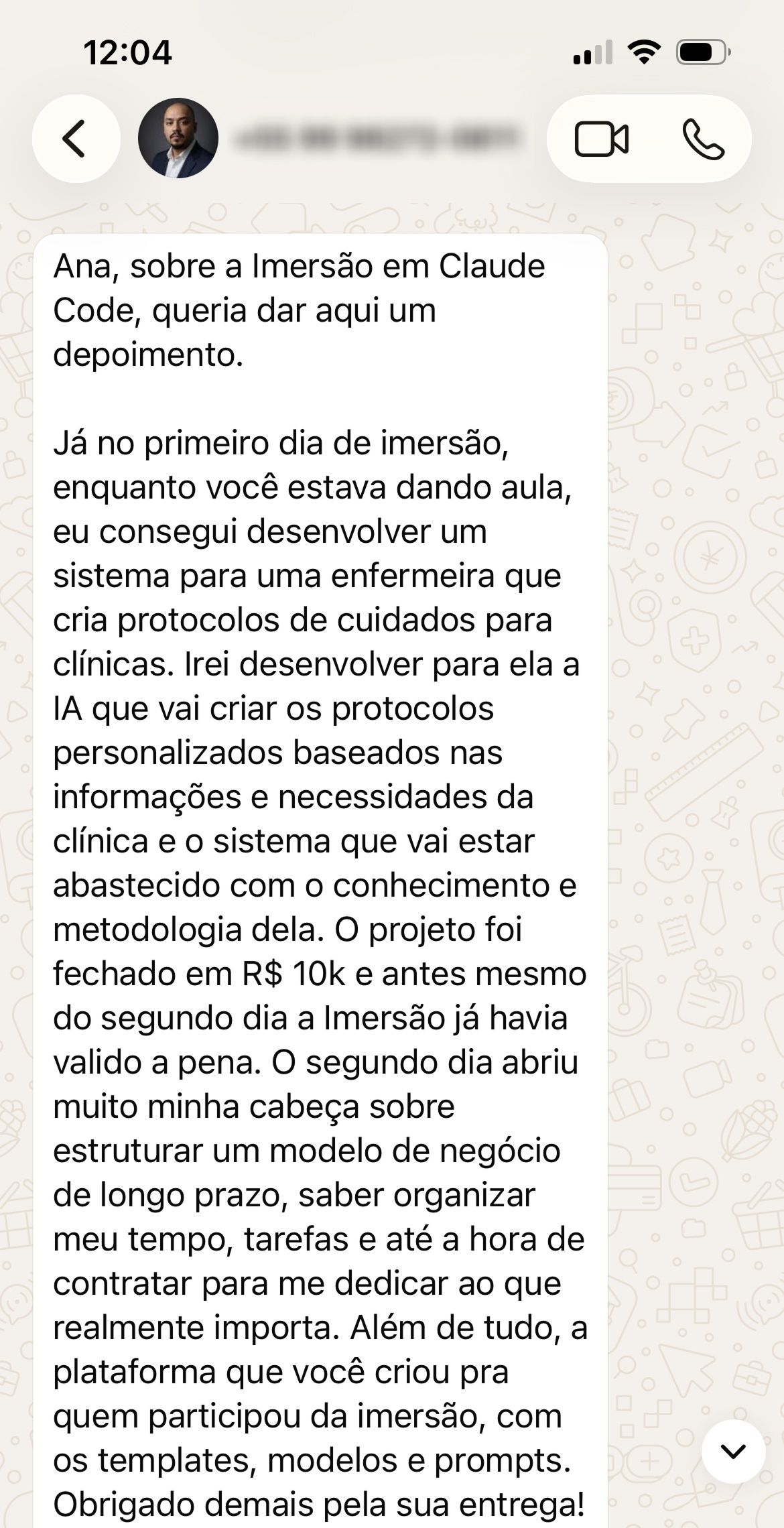 Depoimento de aluno 7